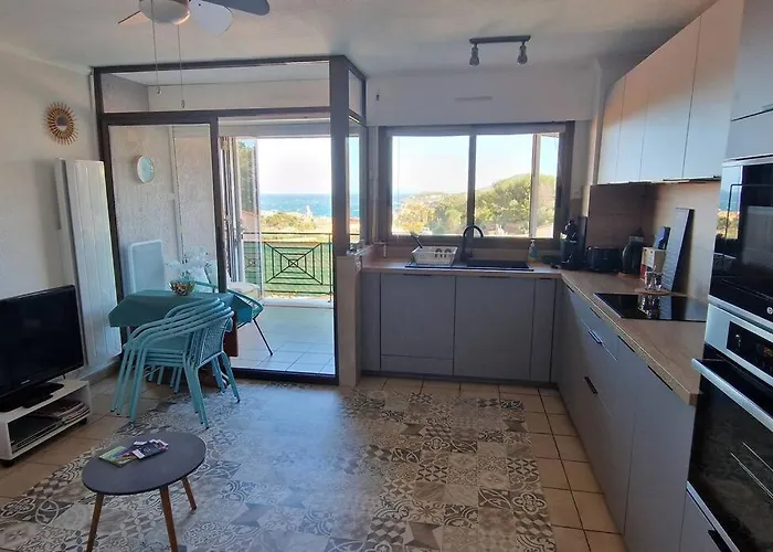 T2 Au Calme-Vue Mer Et Baie De Collioure-Garage